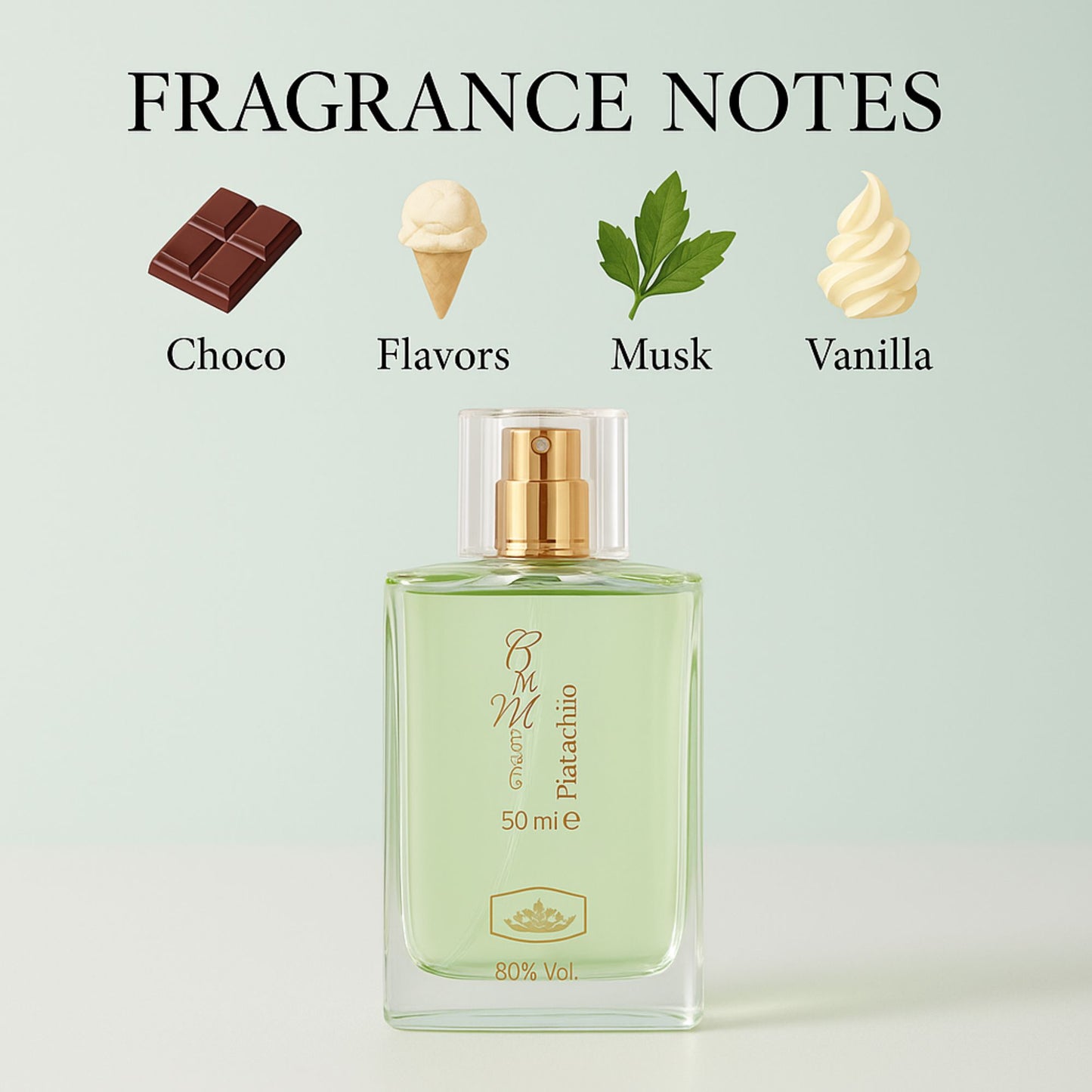 Choco Musk Pistachio 1.65 FL.OZ Perfume – Unisex Long-Lasting Fragrance with Creamy Sweet Aroma for Everyday Wear