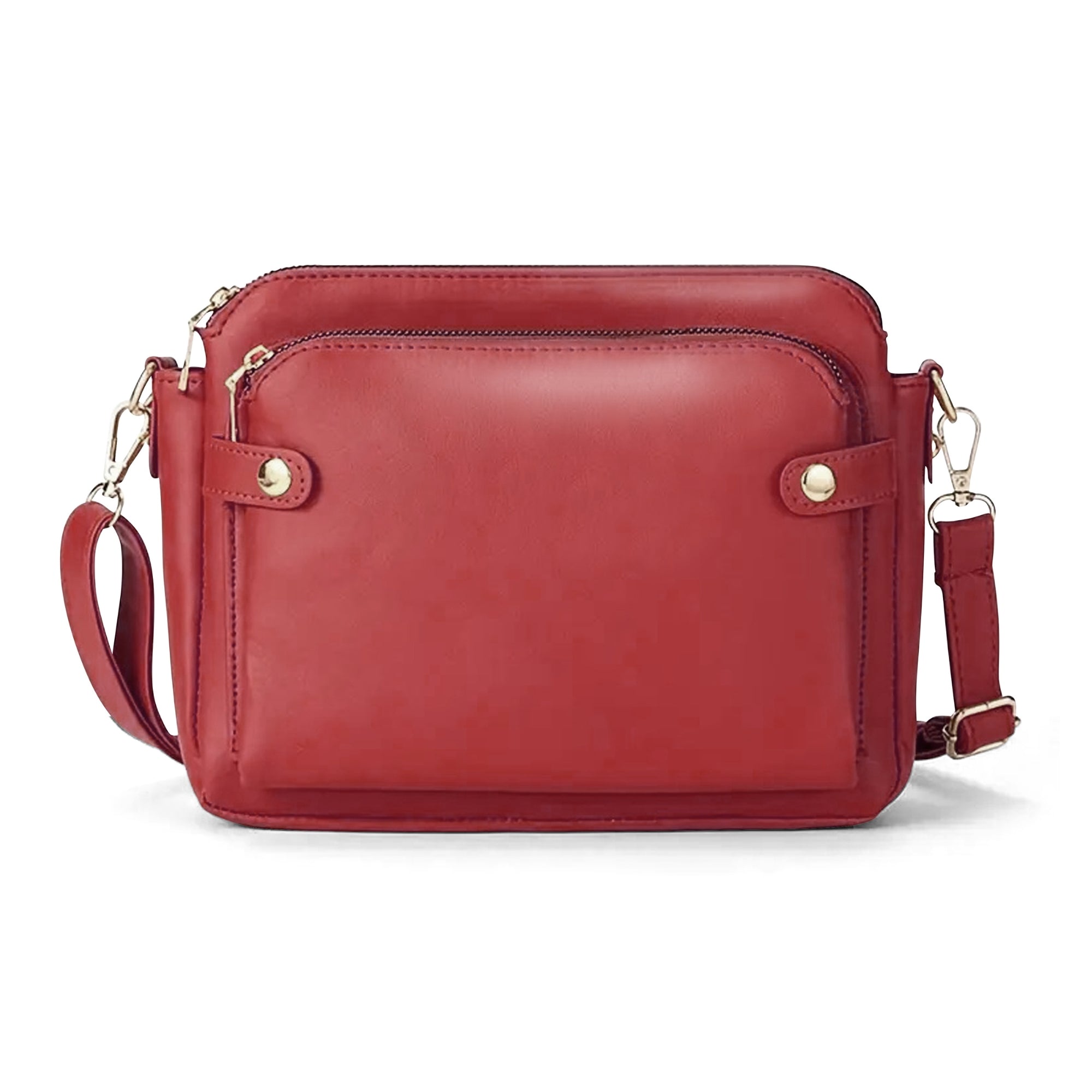 Multifunctional Three-Layer Clutch PU Leather Crossbody Bag