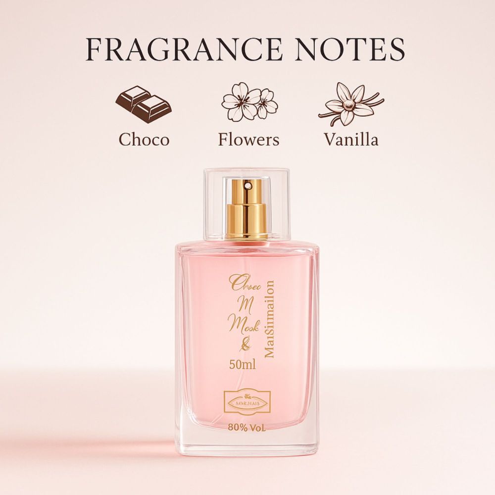 2-Pack Choco Musk Original + Choco Musk Marshmallow 50ml Perfume for Men and Women - Long-Lasting Wear, Everyday Fresh Scent Collection