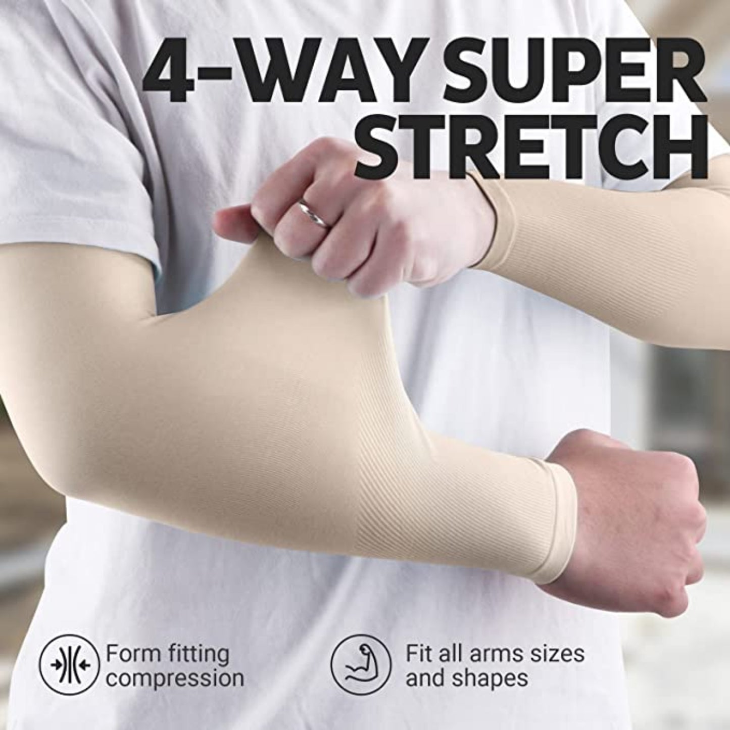 Free Size UV Sun Protection Arm Sleeves for Men & Women – Breathable Anti-Slip Cooling Compression Sleeves for Outdoor Sports, Driving, Cycling, Running, Golf, Summer Protection