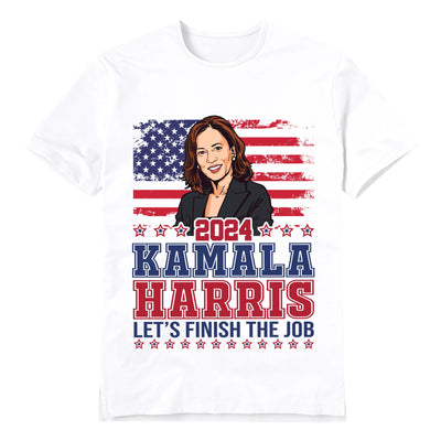 Unisex Graphic Tee Kamala-Finish the Job Print Casual T-Shirt