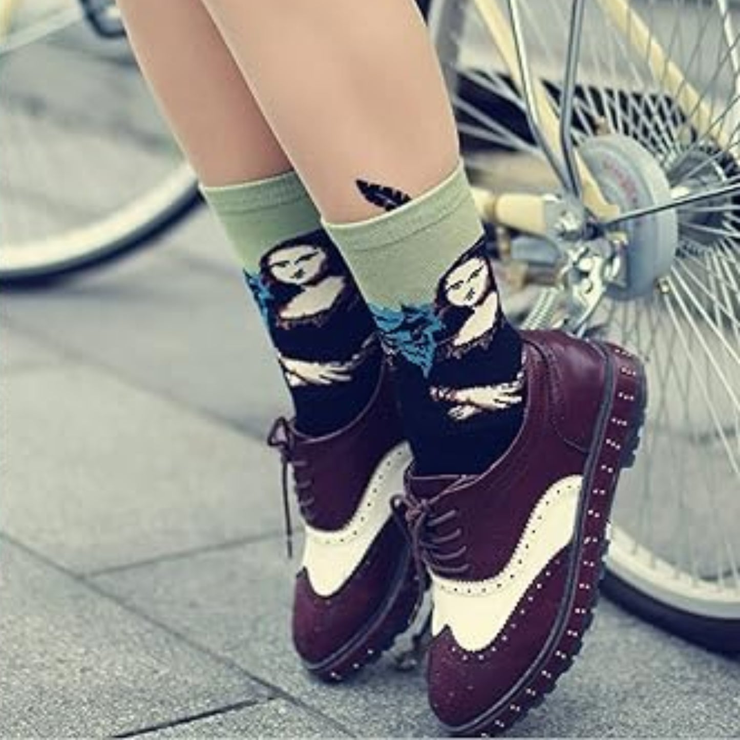 3-Pack Novelty Socks Fun & Famous Art Paintings Calf-Length Socks