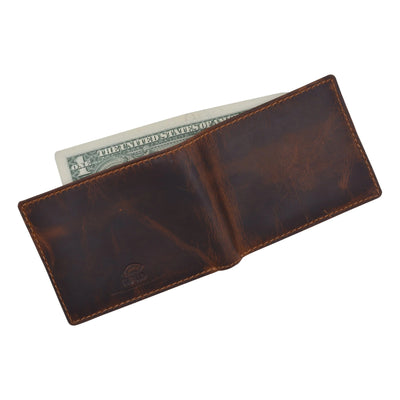 Large Genuine Leather RFID Blocking Bifold Wallet
