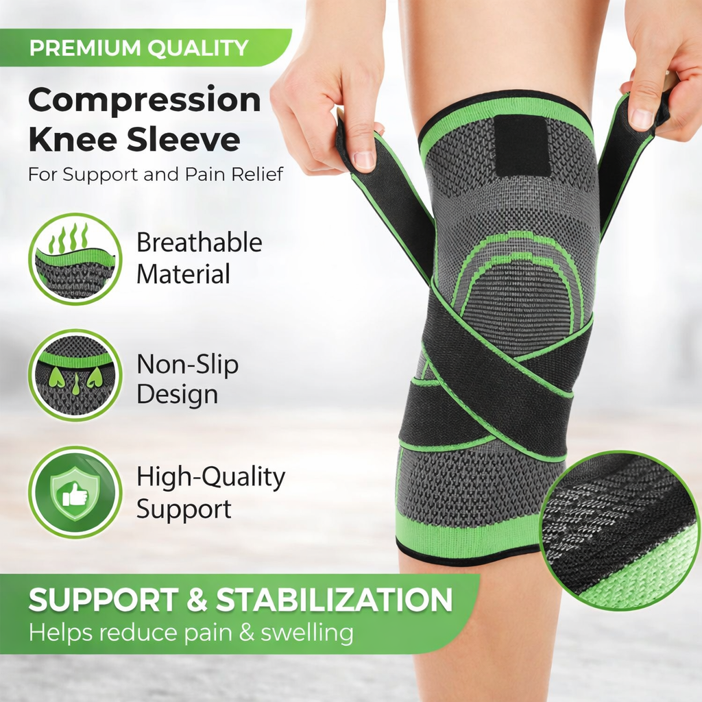 DCF Compression Knee Sleeve with Adjustable Straps