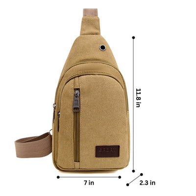 Crossbody Canvas Sling Travel Bag with Adjustable Strap