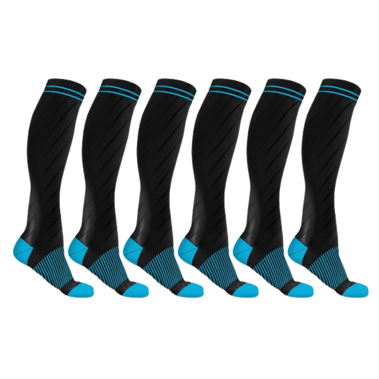 DCF Copper-Infused Elite Knee-High Compression Socks (6 Pairs)