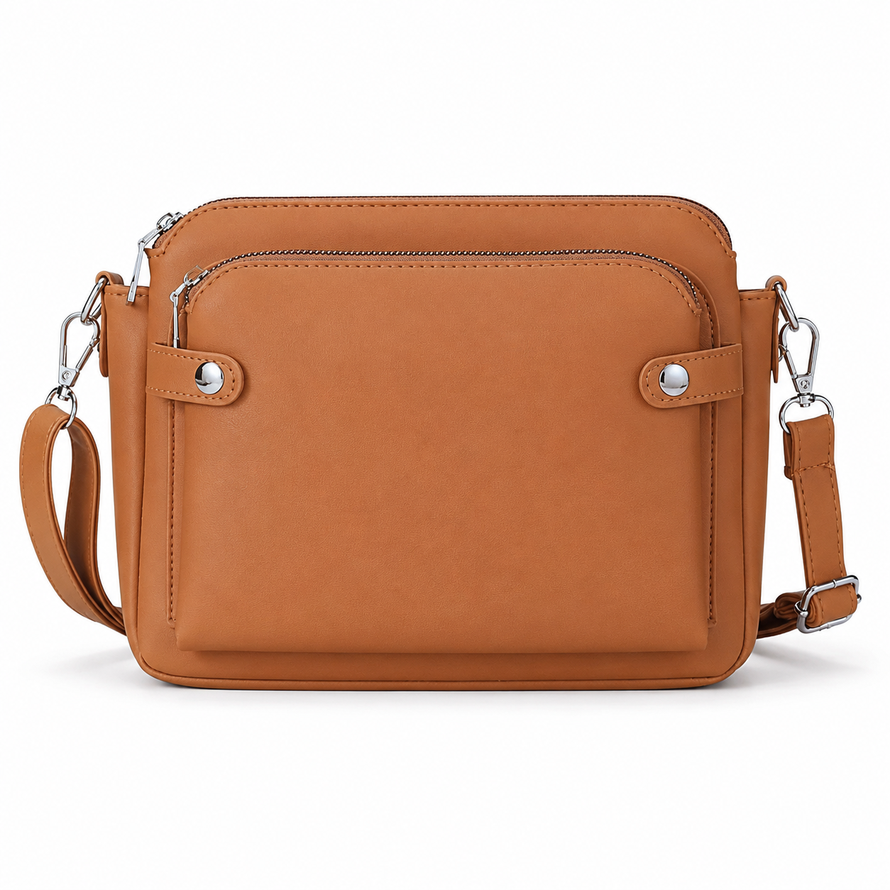 Multifunctional Three-Layer Clutch PU Leather Crossbody Bag