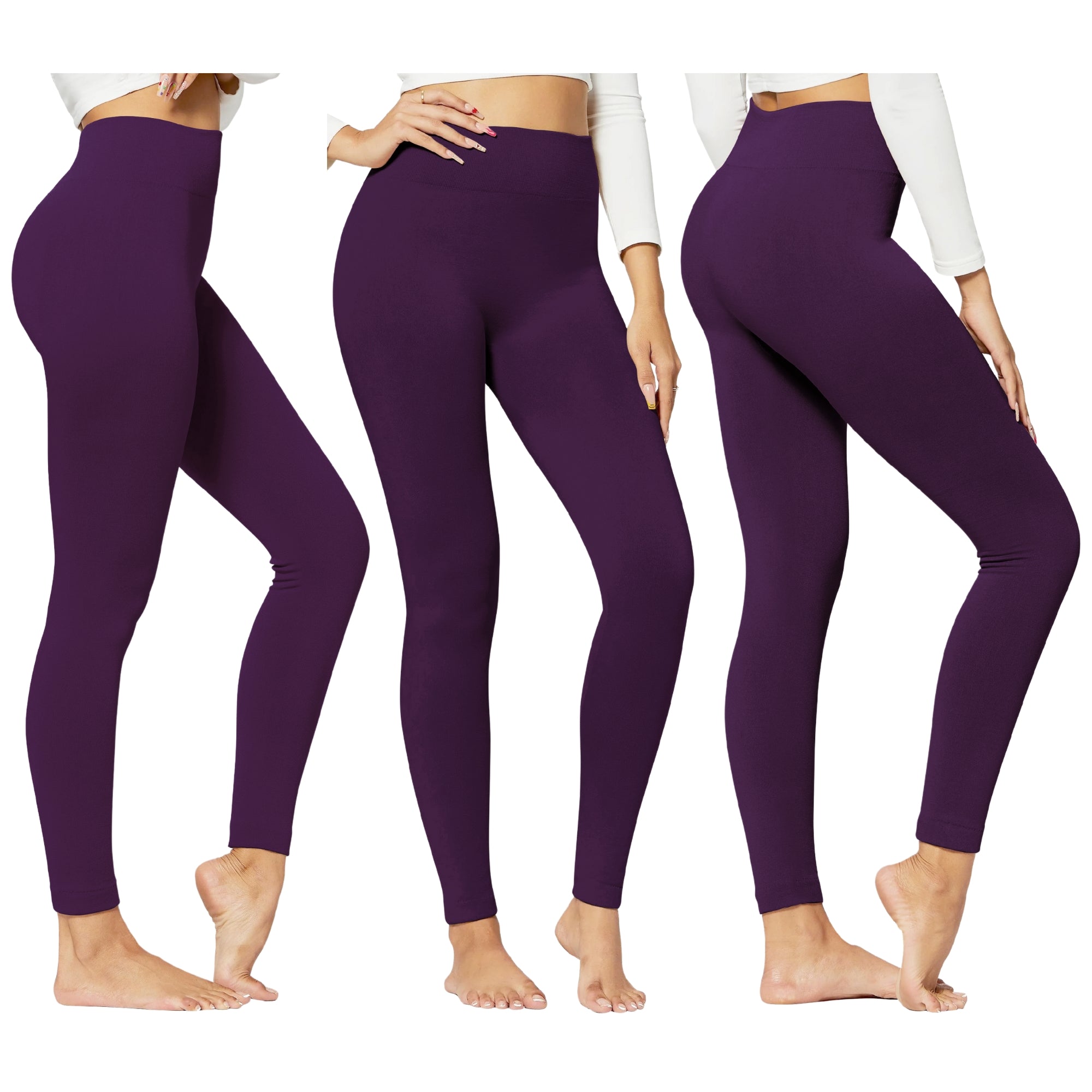 1-Pack Women's High-Waisted Cozy Fleece-Lined Seamless Leggings