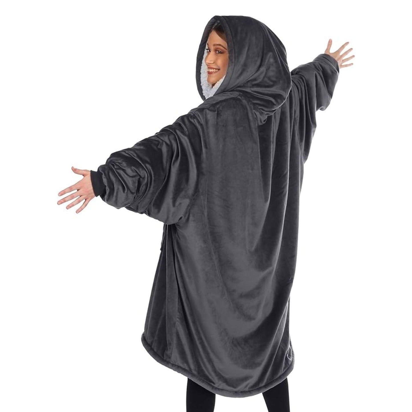 Sherpa Wearable Blankets – Cozy, Warm & Soft Oversized Fleece Hoodie Blanket with Pockets for Adults & Teens, Plush Comfy Sweatshirt for Lounging & Winter Comfort