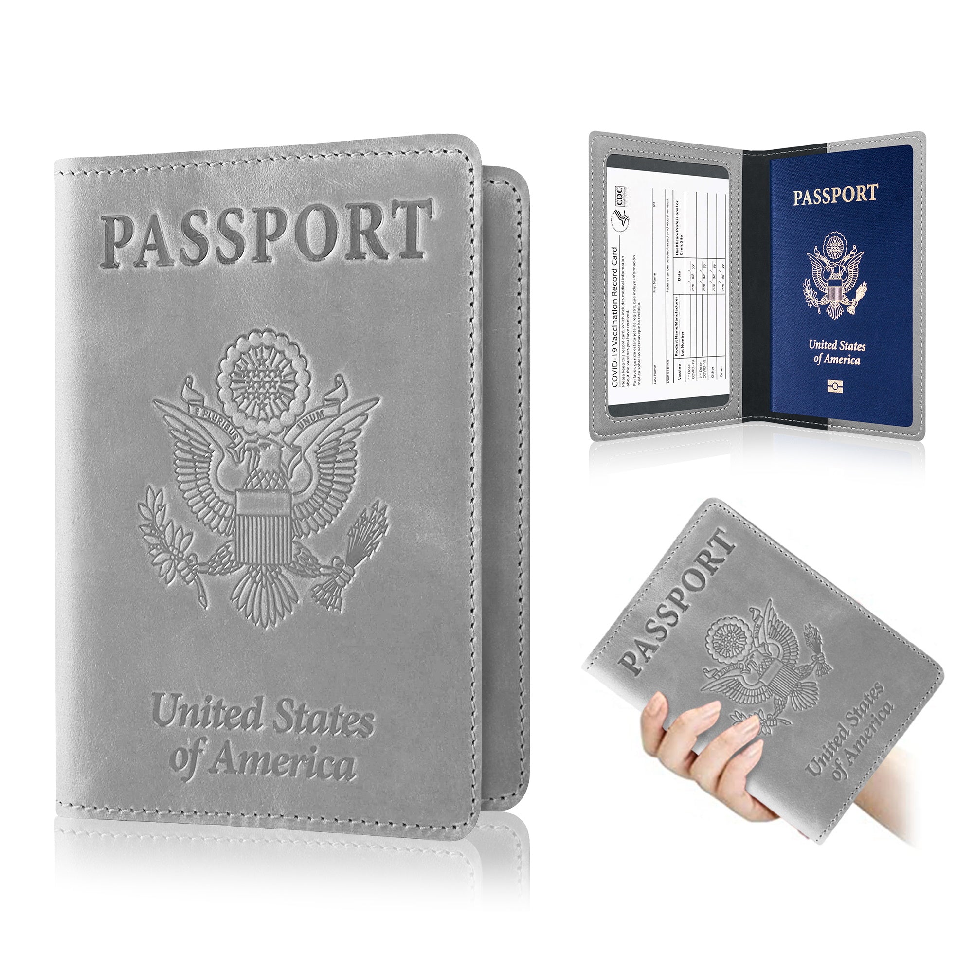 Ciana PU Leather Passport Cover and Card Holder Combo Slim Passport Holder with Card Protector Slot