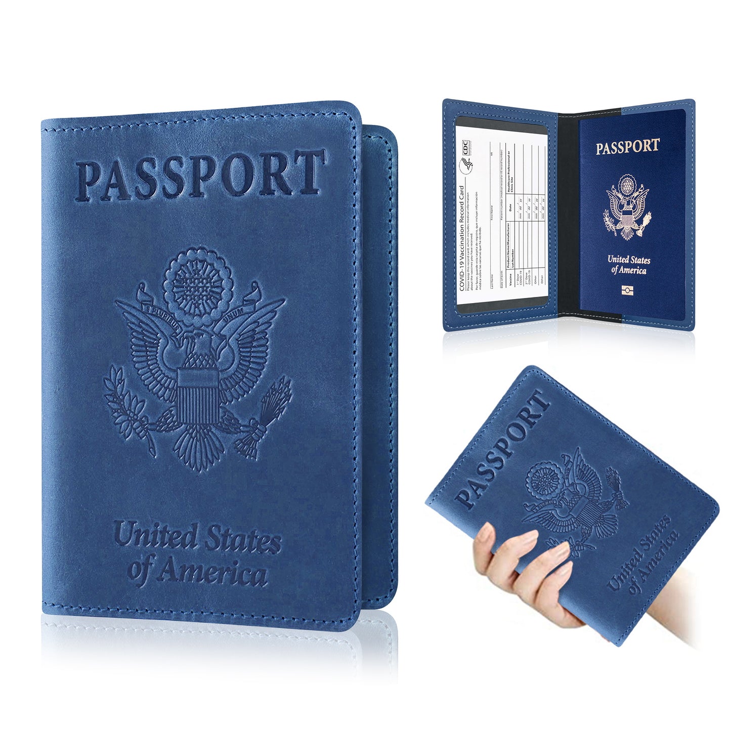 Ciana PU Leather Passport Cover and Card Holder Combo Slim Passport Holder with Card Protector Slot