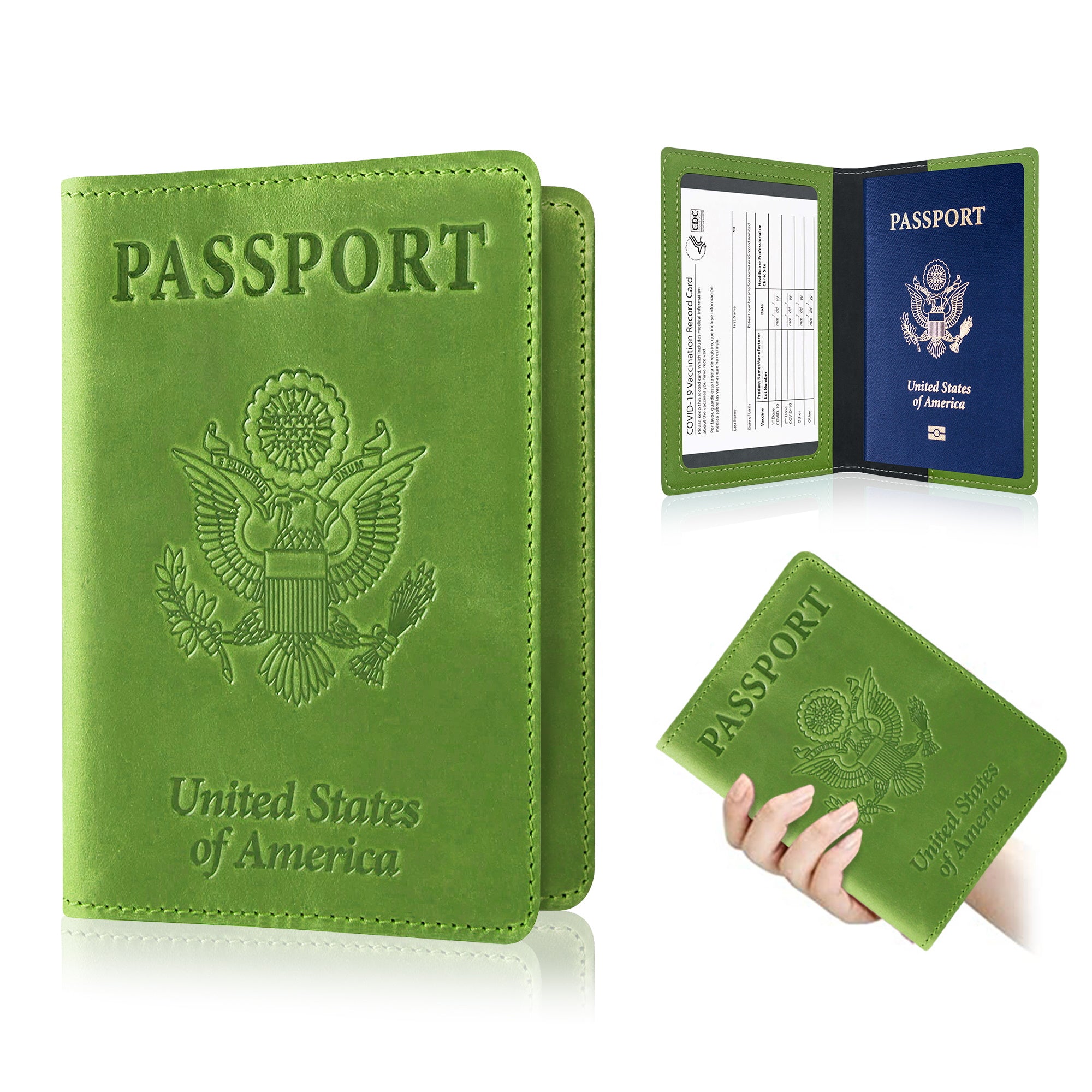 Ciana PU Leather Passport Cover and Card Holder Combo Slim Passport Holder with Card Protector Slot