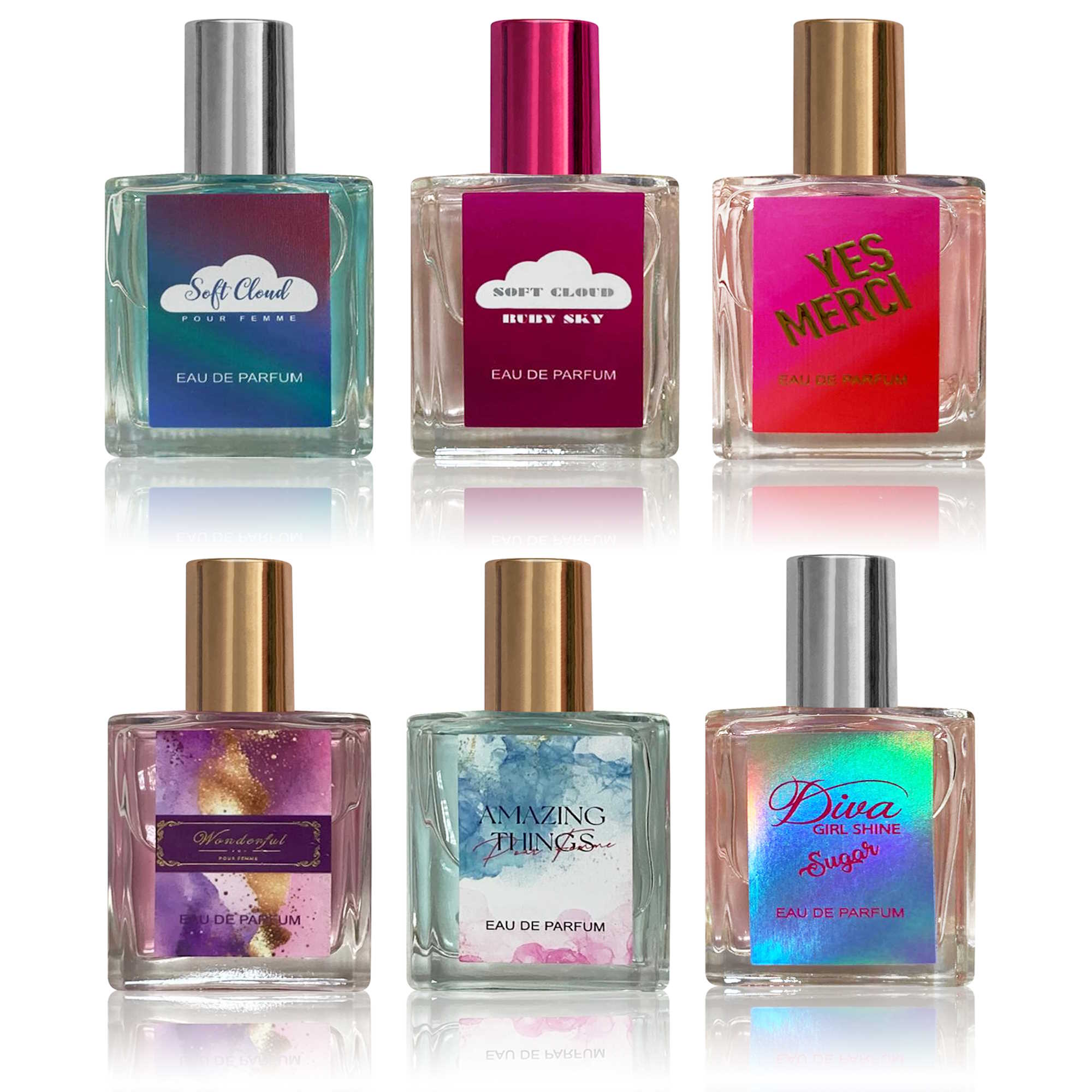 6-Pack Mini Travel Perfume Set 0.51 Fl.Oz for Women Long Lasting Fragrance Perfume Collection