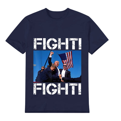 Unisex Graphic Tee Trump Fight Print Casual T-Shirt