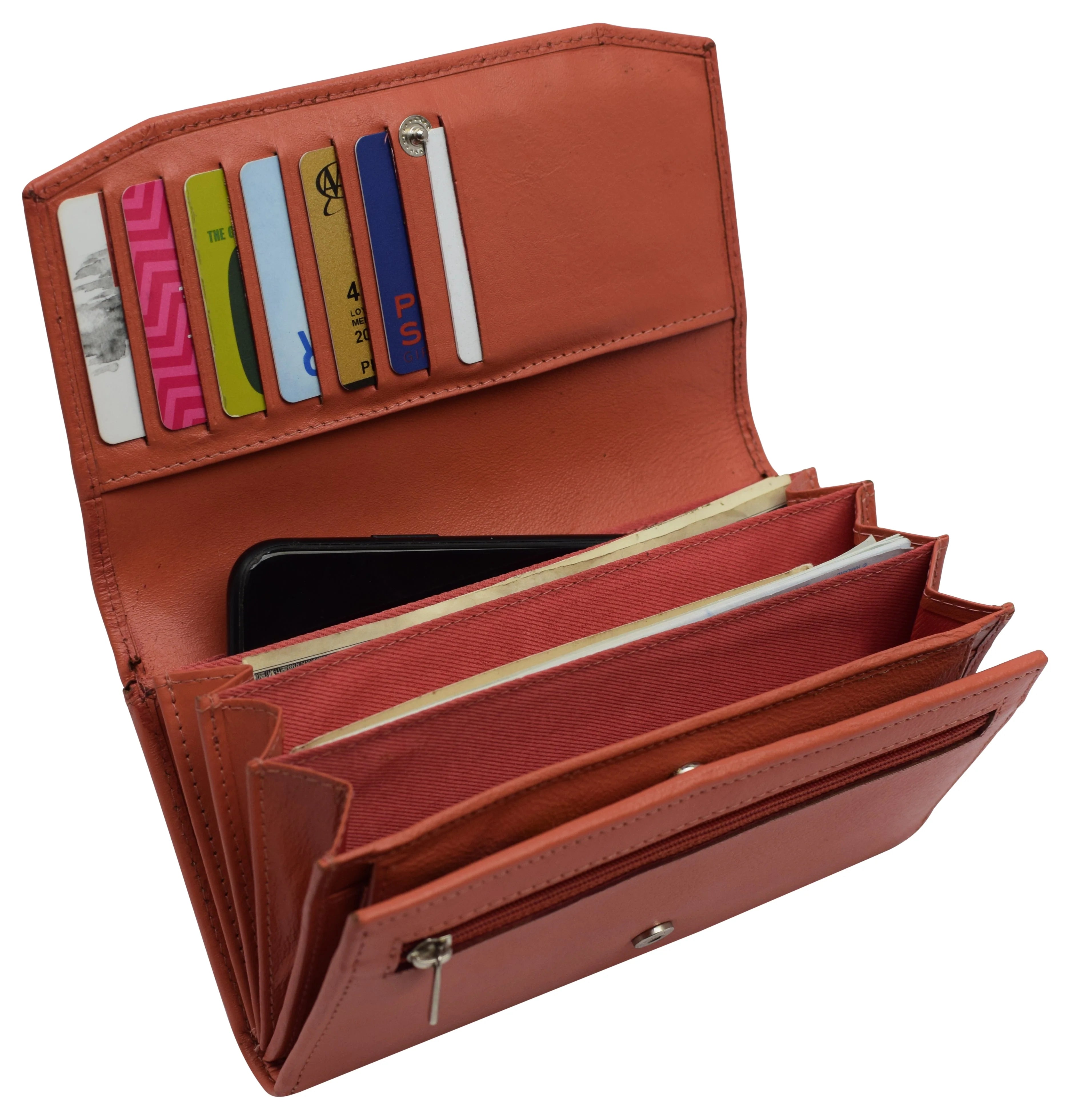 Women's Genuine Leather RFID Blocking Trifold Wallet