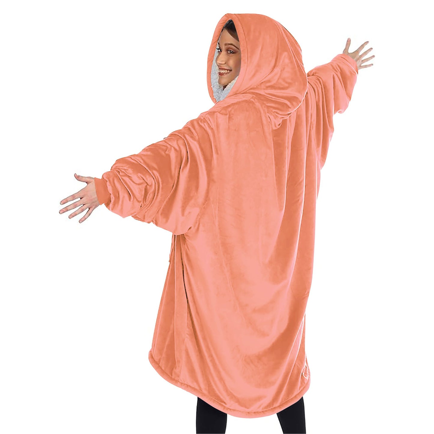 Sherpa Wearable Blankets – Cozy, Warm & Soft Oversized Fleece Hoodie Blanket with Pockets for Adults & Teens, Plush Comfy Sweatshirt for Lounging & Winter Comfort