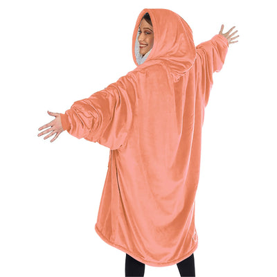 Sherpa Wearable Blanket – Cozy, Warm & Soft Oversized Fleece Hoodie Blanket with Pockets for Adults & Teens, Plush Comfy Sweatshirt for Lounging & Winter Comfort