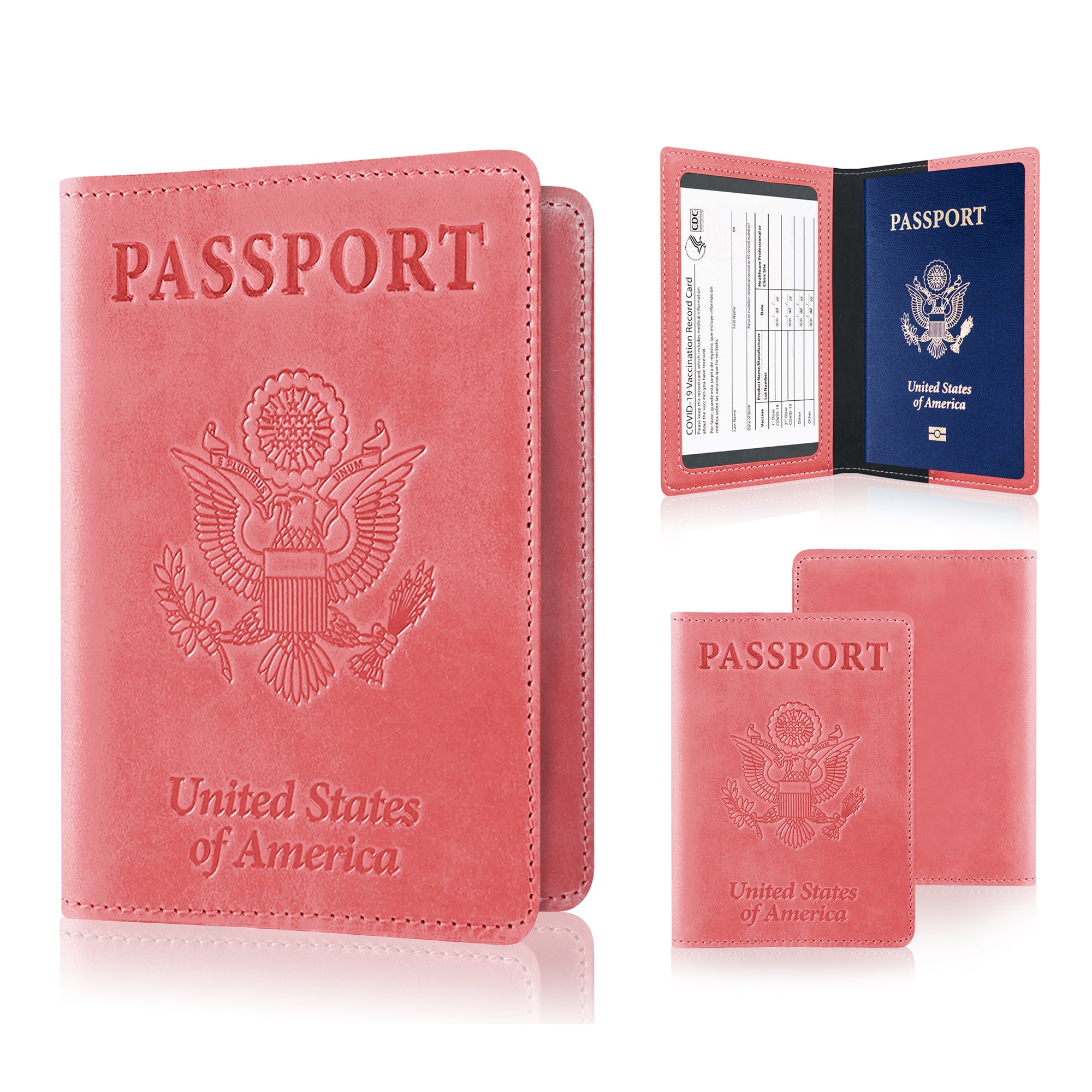 Ciana PU Leather Passport Cover and Card Holder Combo Slim Passport Holder with Card Protector Slot