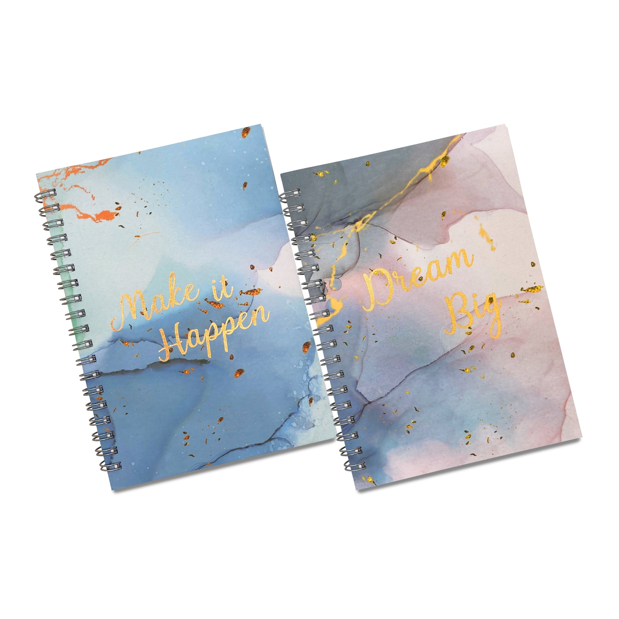 5x7 Inches Wirebound Notebooks 80 Sheets with Hot Stamped Covers (2-Pack)