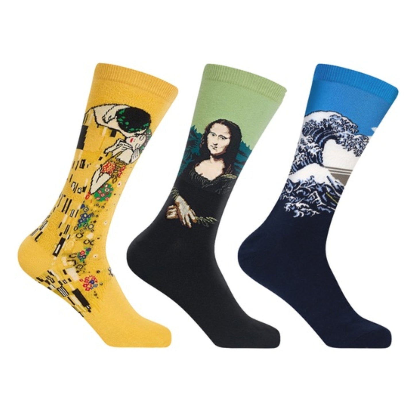 3-Pack Novelty Socks Fun & Famous Art Paintings Calf-Length Socks