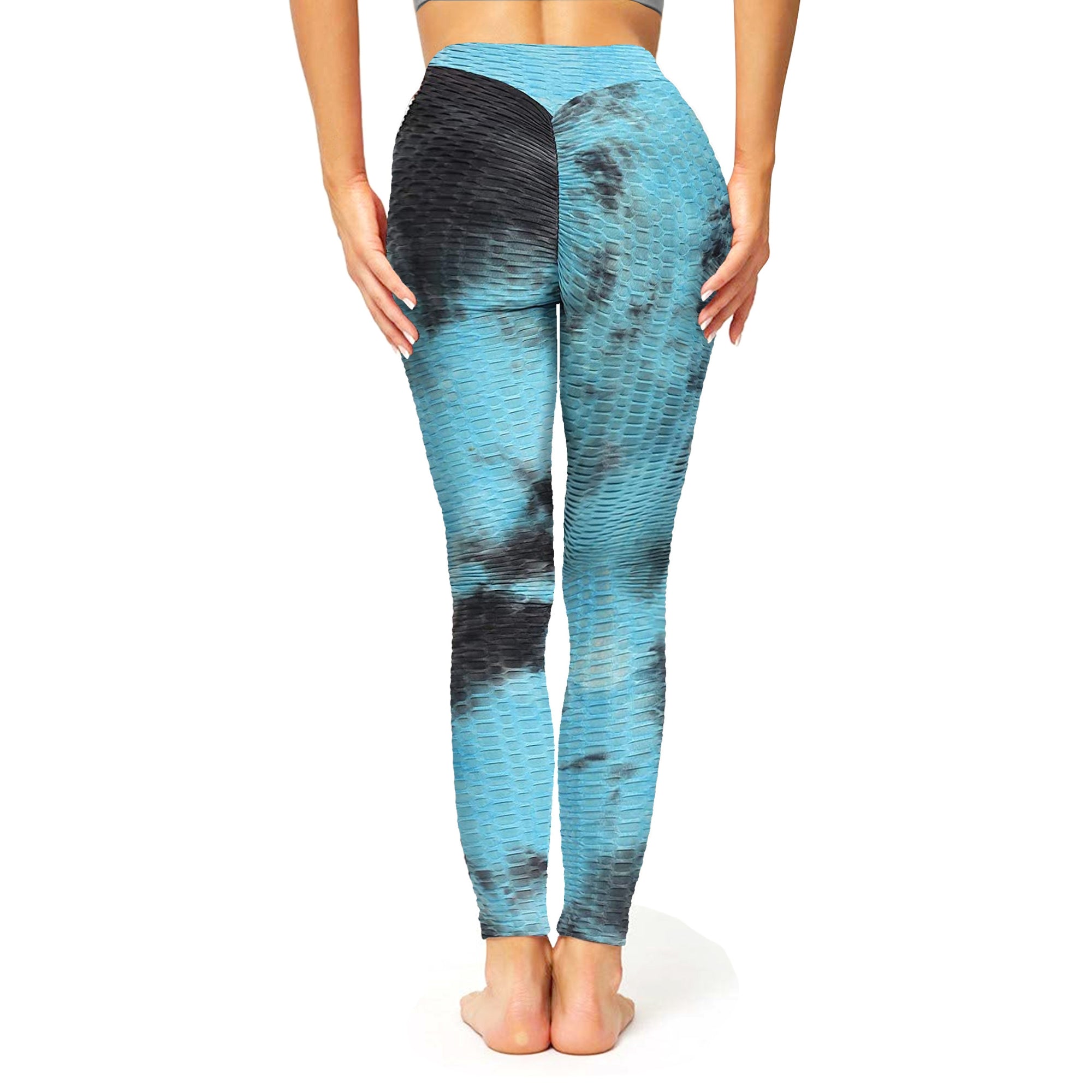 Women's Honey Comb Tie Dye Leggings for Tummy Control & Yoga