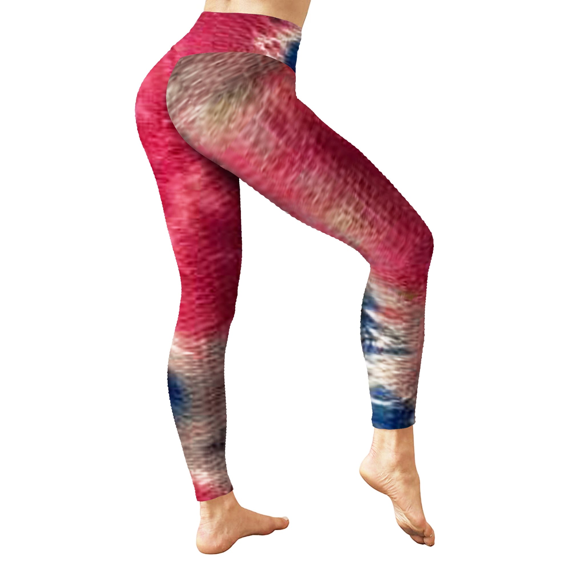 Women's Honey Comb Tie Dye Leggings for Tummy Control & Yoga