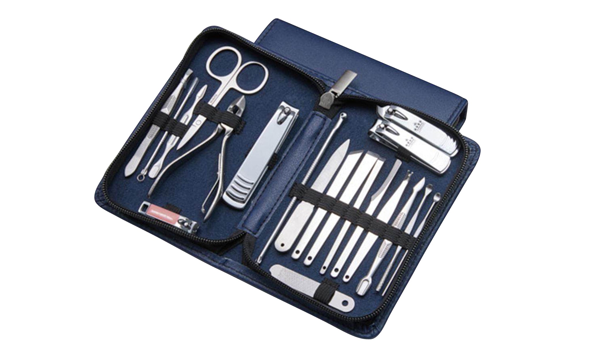 20-Piece Professional Stainless Steel Manicure/Pedicure Kit with Leather Case