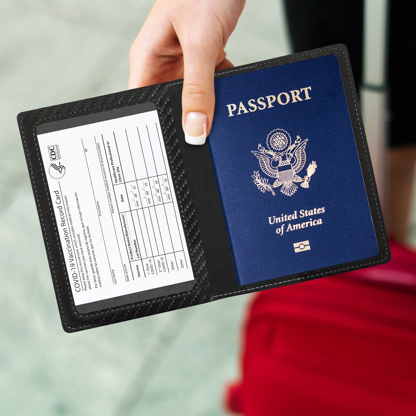 Ciana PU Leather Passport Cover and Card Holder Combo Slim Passport Holder with Card Protector Slot