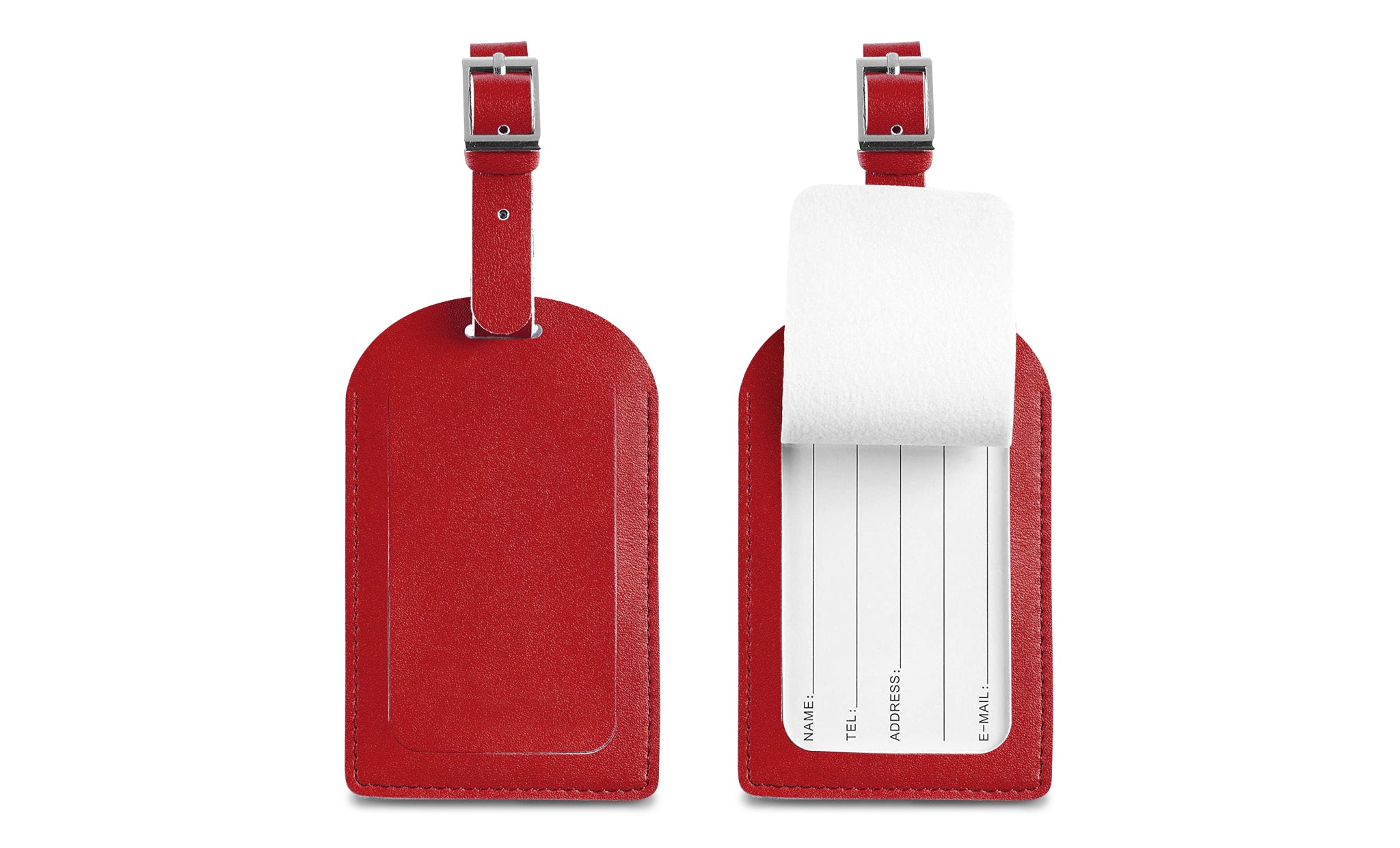 Faux Leather Luggage Travel Bag Tags (4 Pack)