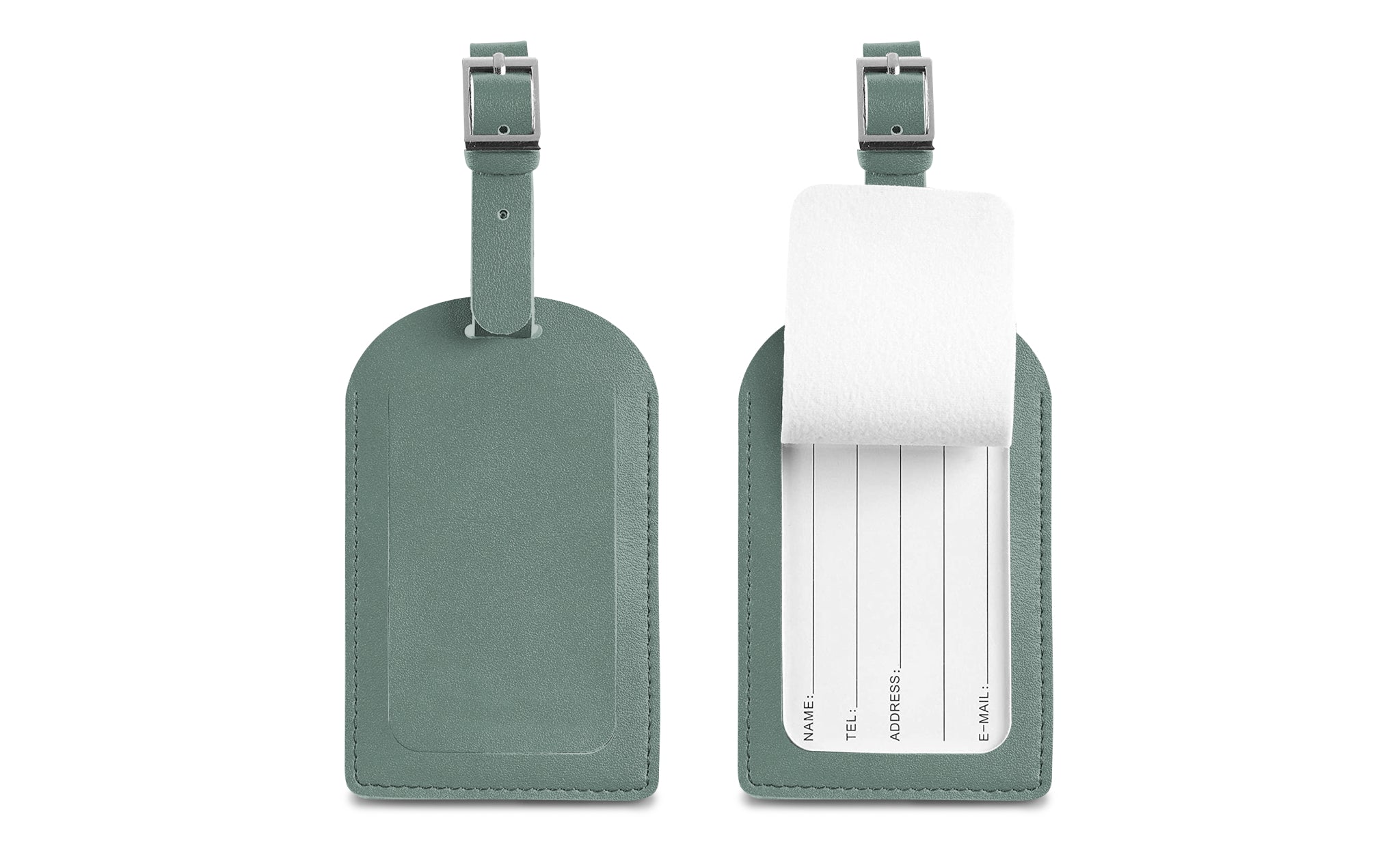 Faux Leather Luggage Travel Bag Tags (4 Pack)