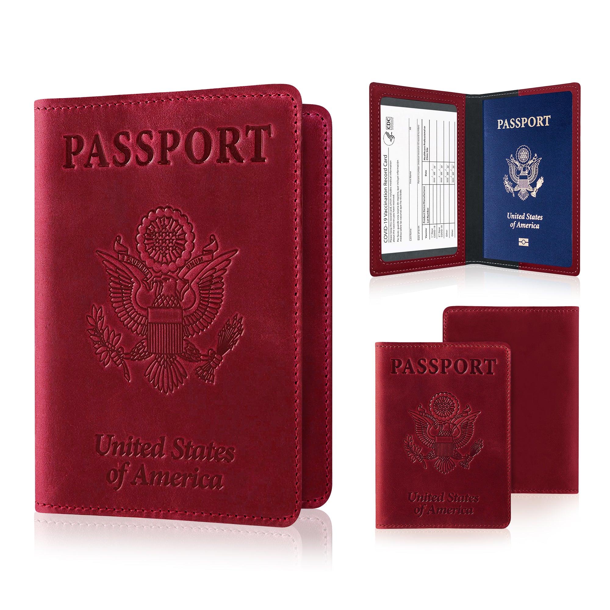 Voyager Passport Cover w/Vaccine Card Holder #7007 Honey