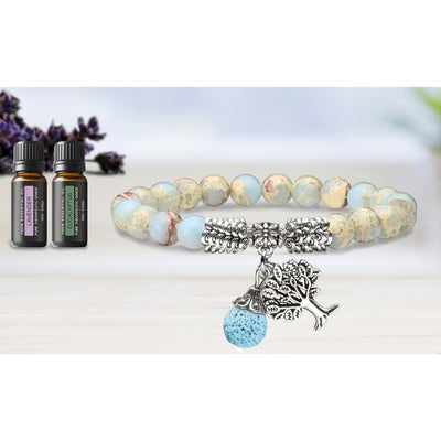 Tree of Life Bohemian Lava Diffuser Bracelet with Optional Essential Oils