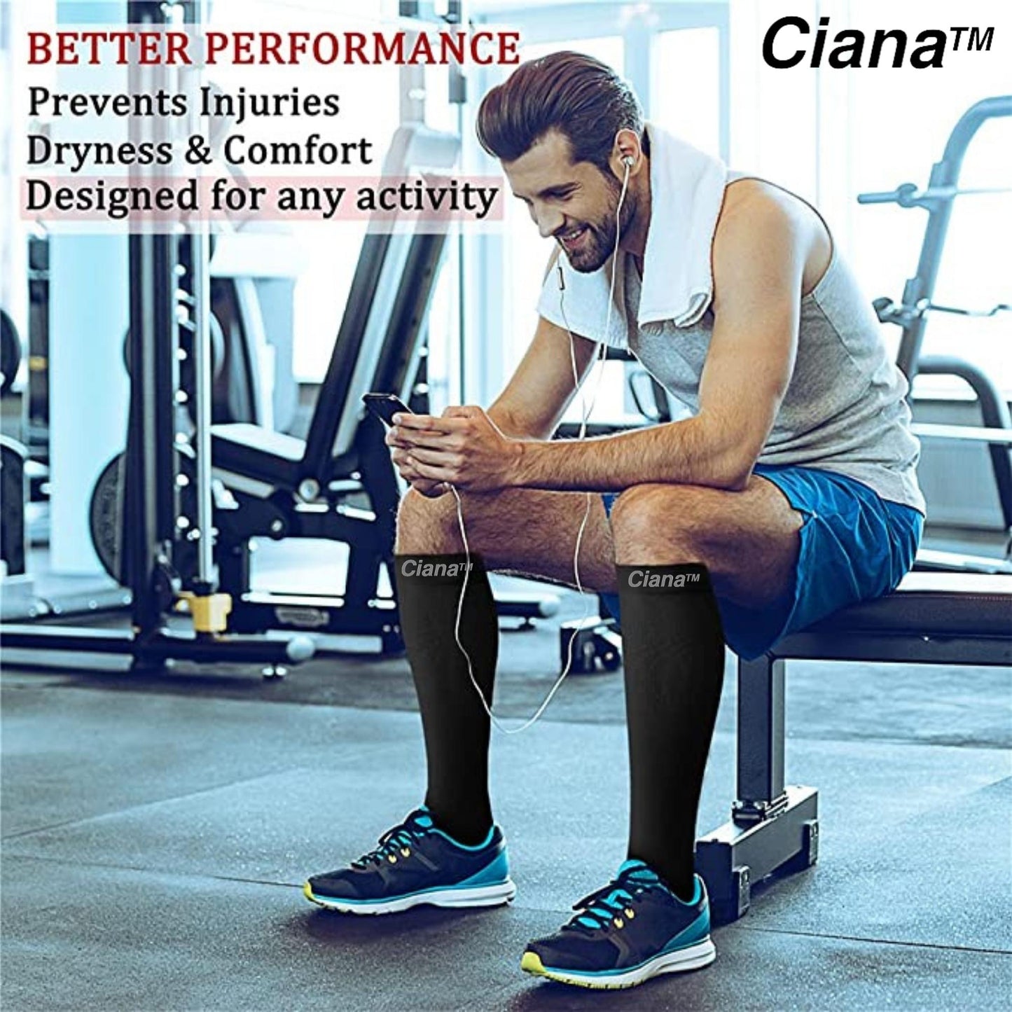 Graduated Compression Support Socks (6-Pack)