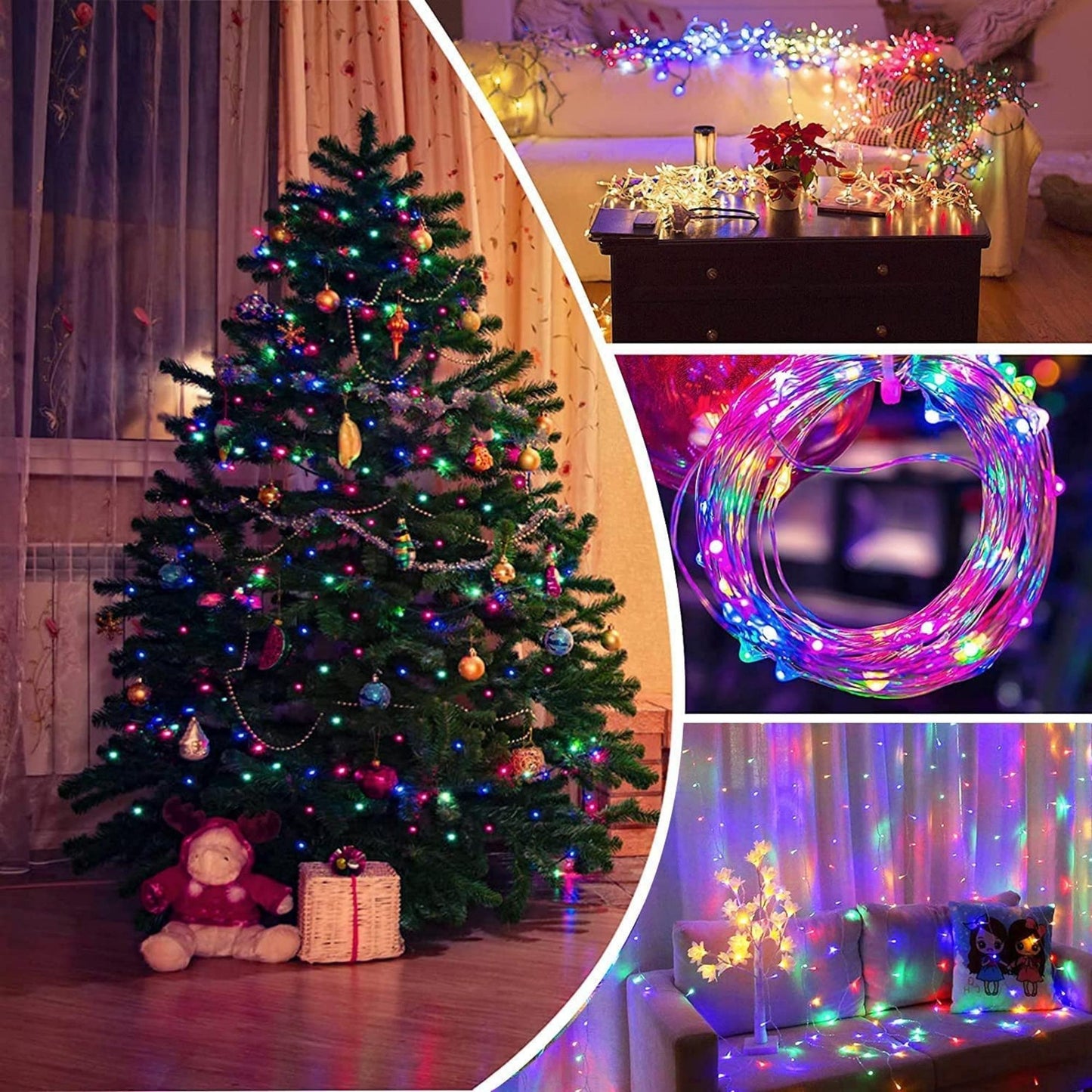300 Led Window Curtain String Lights with Remote Control - 8 Modes