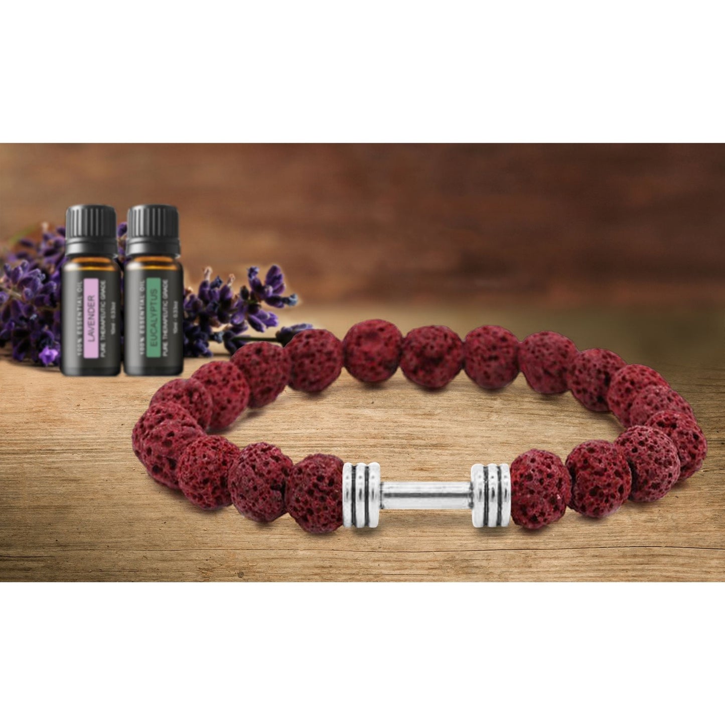 Lava Stone Super-Energy Diffuser Bracelet with Optional Essential Oils