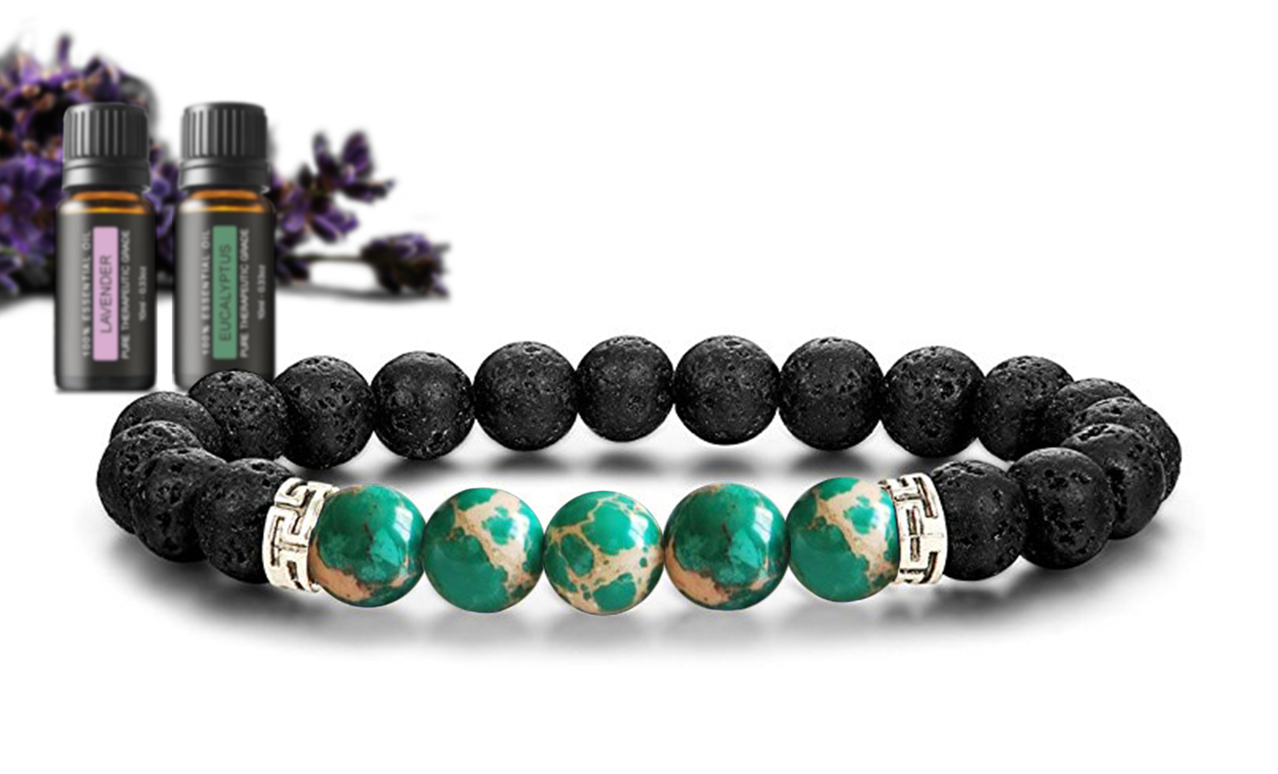 Lava Stone Chakra Diffuser Bracelet with Optional Essential Oils