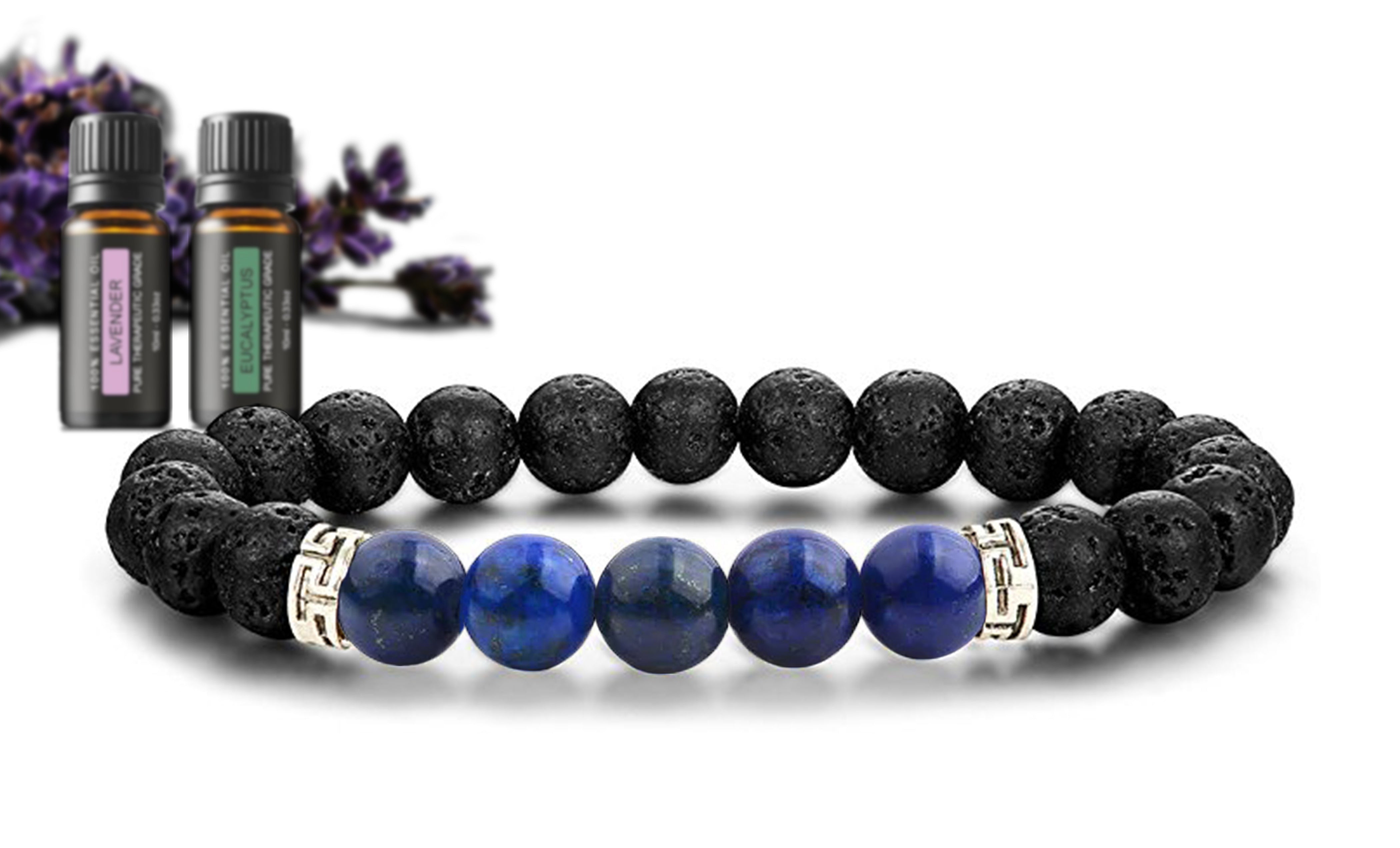 Lava Stone Chakra Diffuser Bracelet with Optional Essential Oils