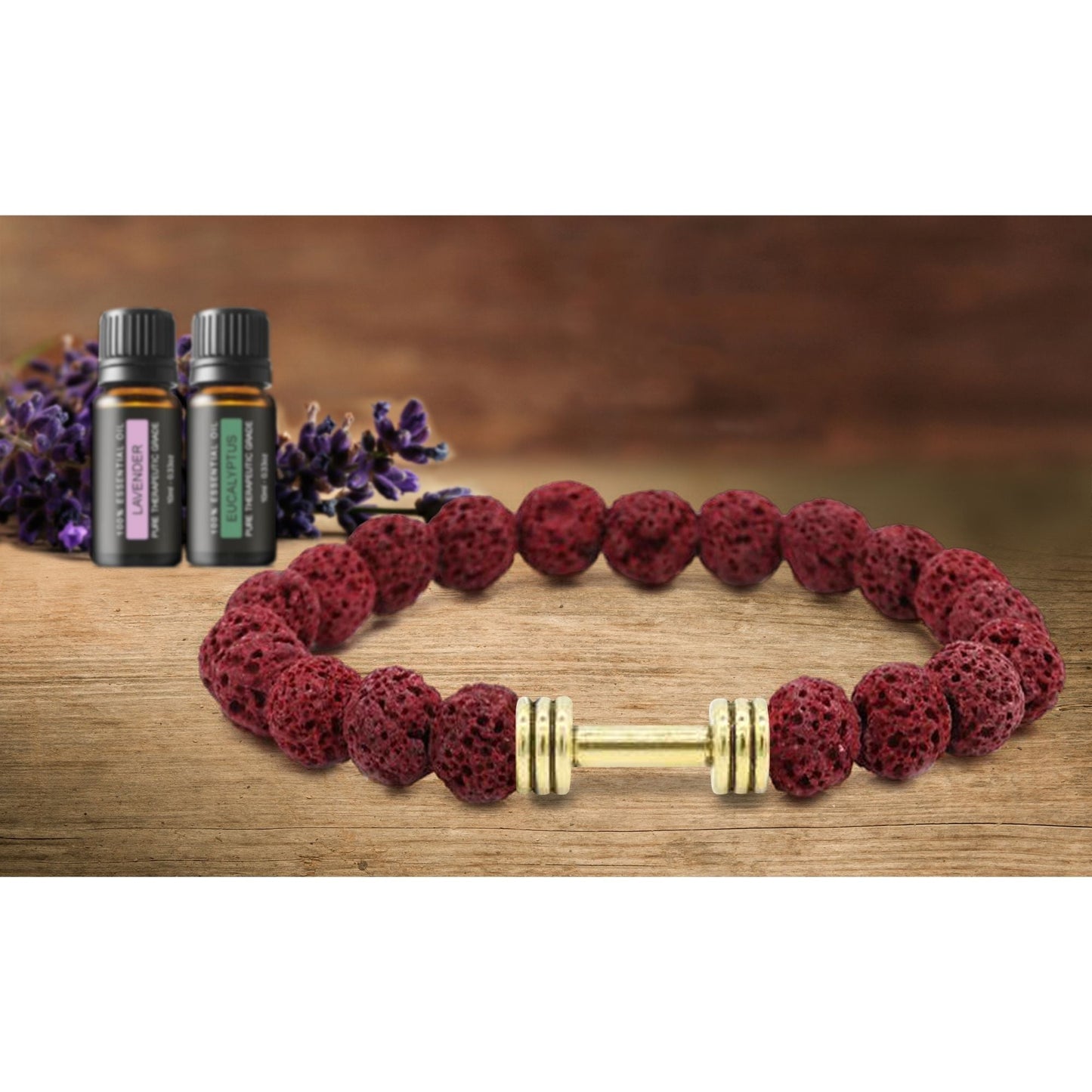 Lava Stone Super-Energy Diffuser Bracelet with Optional Essential Oils