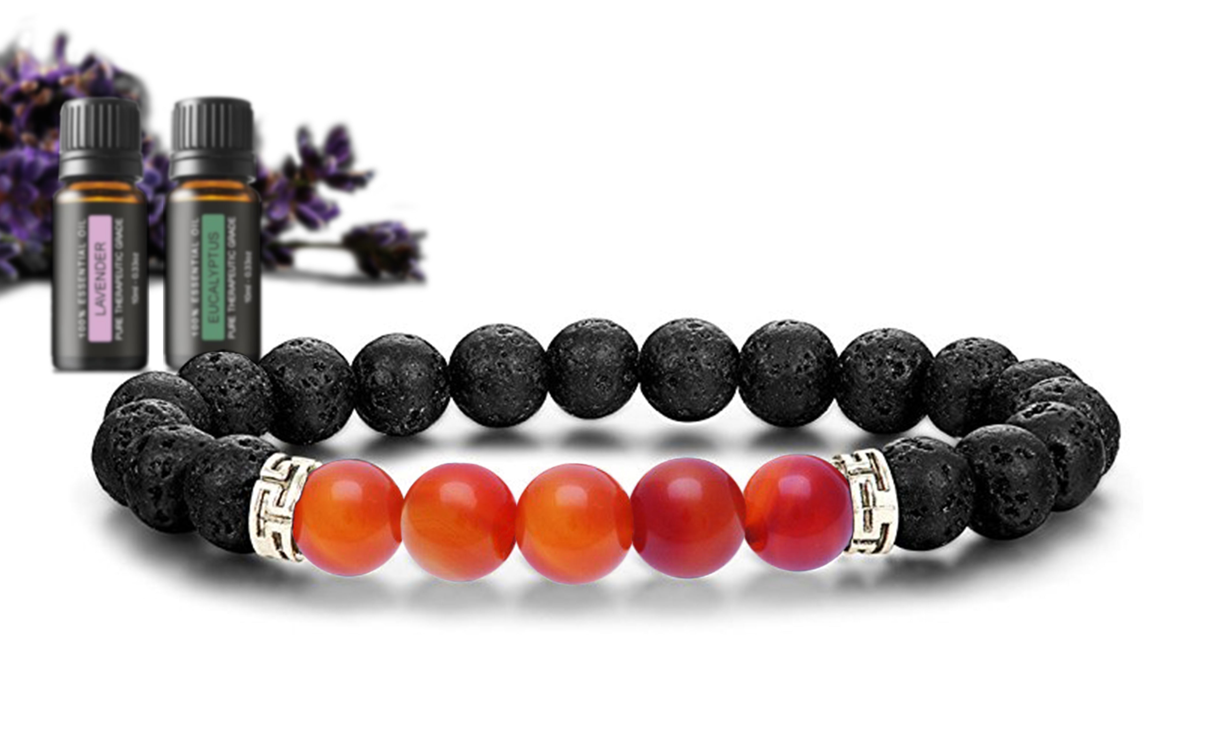 Lava Stone Chakra Diffuser Bracelet with Optional Essential Oils