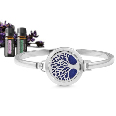 Tree of Life Designer Essential Oil Diffuser Bracelet with Optional Oils
