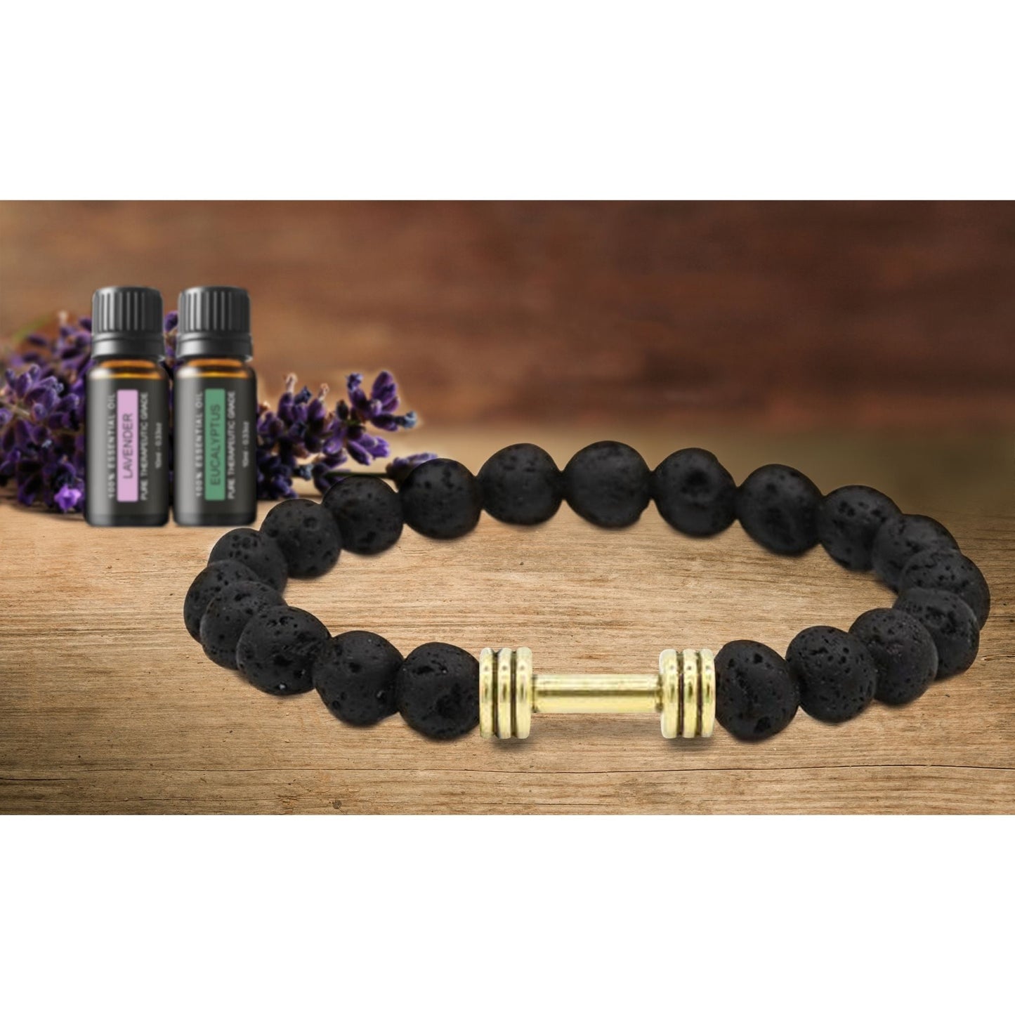 Lava Stone Super-Energy Diffuser Bracelet with Optional Essential Oils