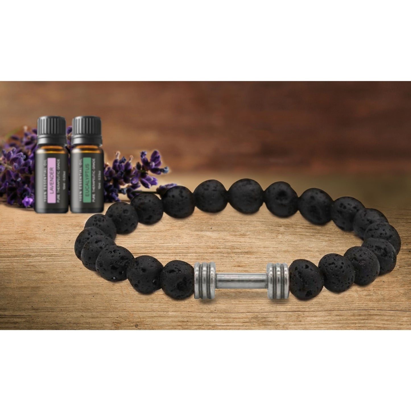 Lava Stone Super-Energy Diffuser Bracelet with Optional Essential Oils
