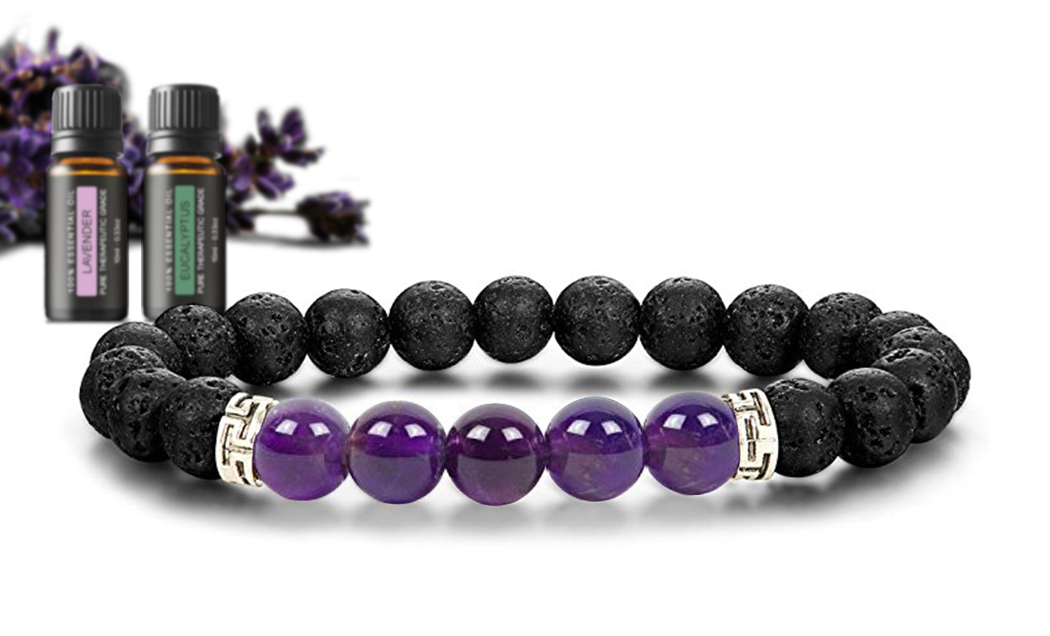 Lava Stone Chakra Diffuser Bracelet with Optional Essential Oils
