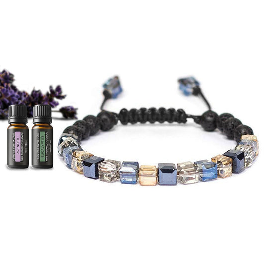 Lava Stone Glass Diffuser Bracelet with Optional Essential Oils
