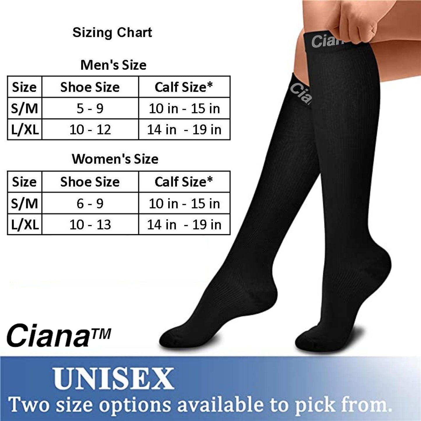 Graduated Compression Support Socks (6-Pack)