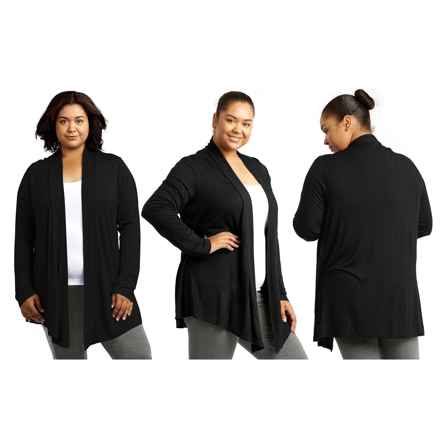 Women's Casual Long Sleeve Open Front Lightweight Drape Cardigan