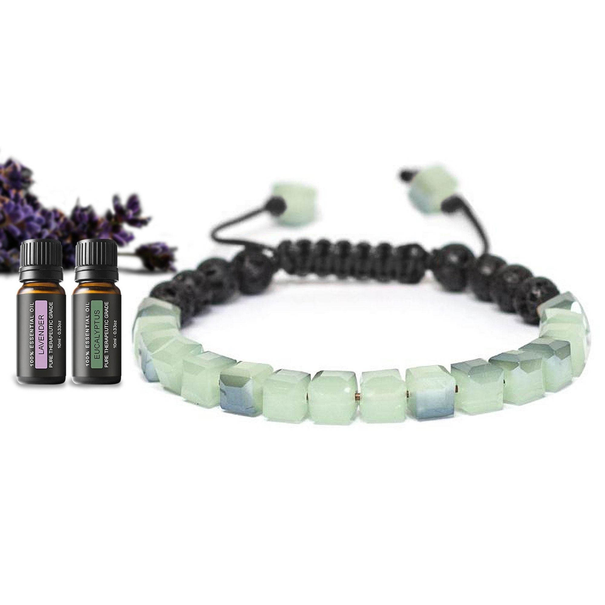 Lava Stone Glass Diffuser Bracelet with Optional Essential Oils