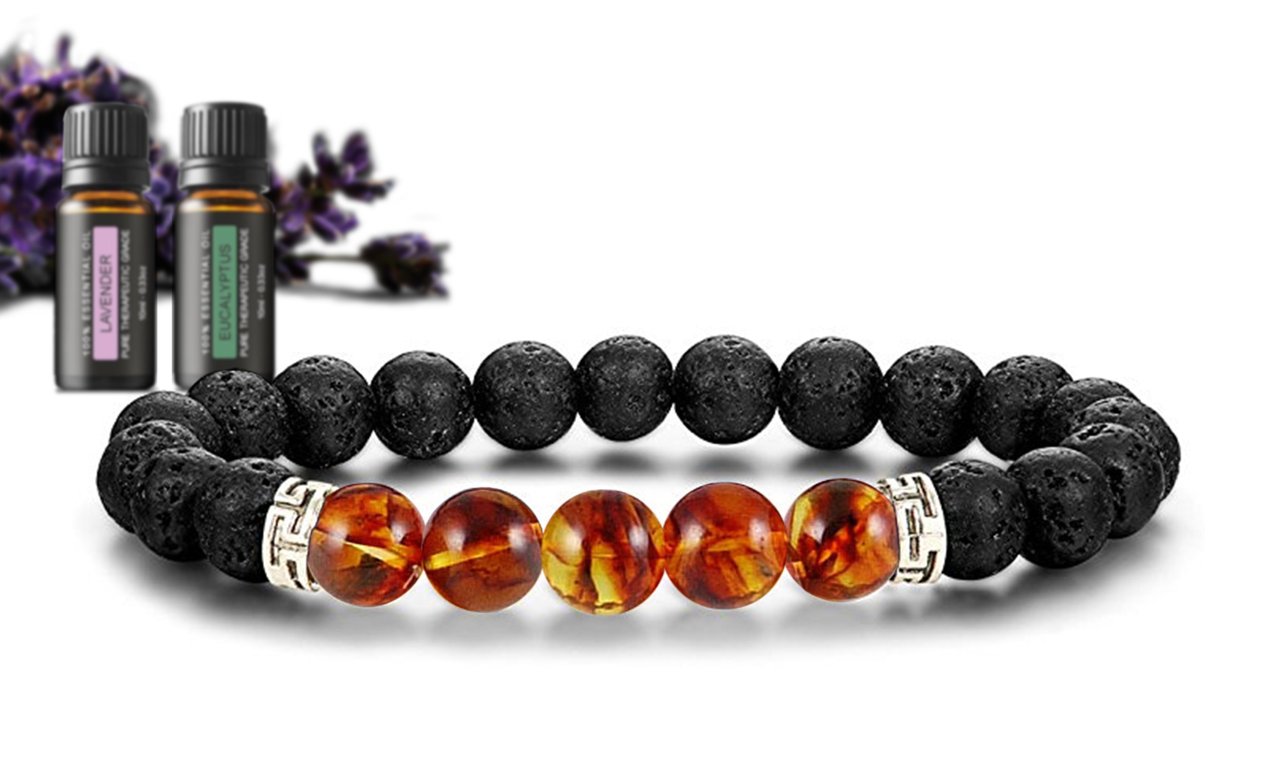 Lava Stone Chakra Diffuser Bracelet with Optional Essential Oils