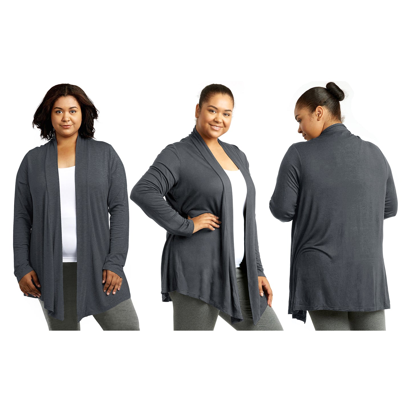 Women's Casual Long Sleeve Open Front Lightweight Drape Cardigan