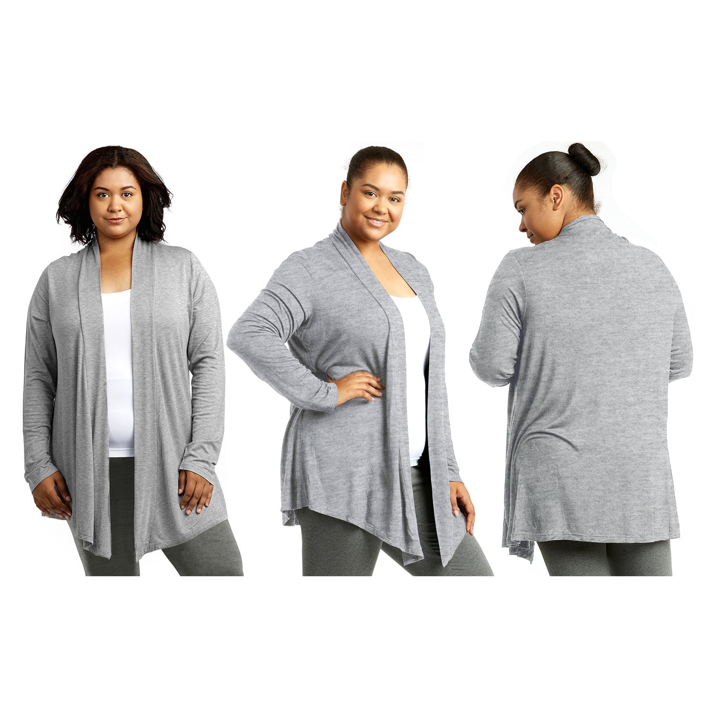 Women's Casual Long Sleeve Open Front Lightweight Drape Cardigan